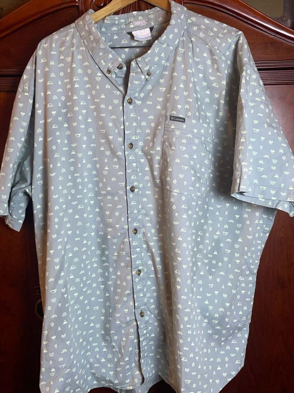 Columbia Sportswear Company Camping Print Short Sleeve Shirt 4XL